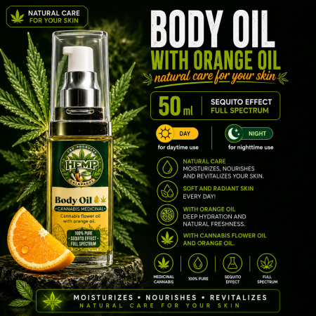 BODY OIL WITH ORANGE + CANNABIS
