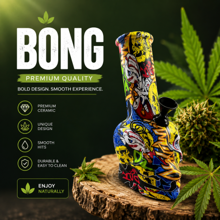 ART GLASS BONG 15.5 CM